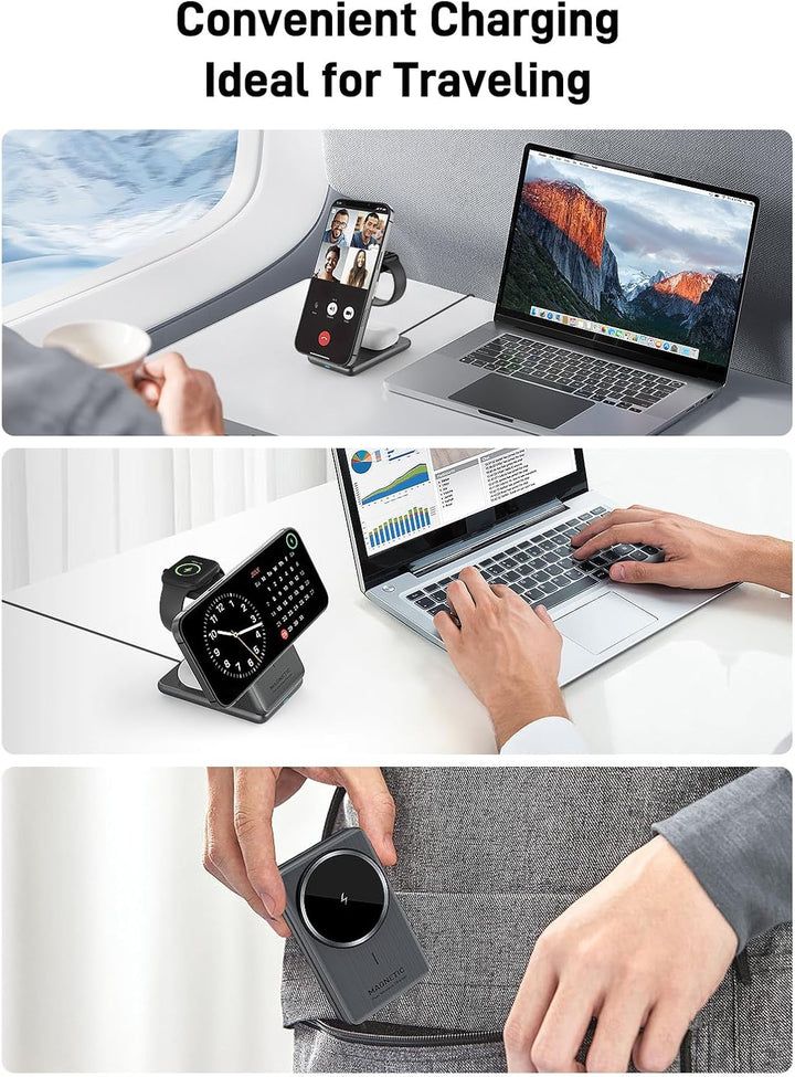 Kabellose Ladestation für Apple Mag Safe Ladegerät 3 in 1 für iPhone Ladegerät 17/16/15/14/13/12 Ser