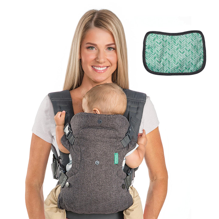 Infantino Flip Advanced 4-in-1-Trage mit Lätzchen – ergonomisch, umwandelbar, mit der Vorderseite na