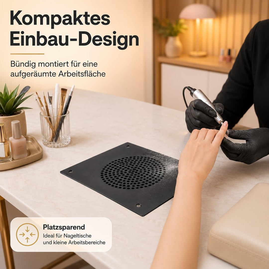 Desktop Nagelstaubsammler, Tisch-Einbau | ,inkl. 2 austauschbare Staubbeutel, für Nageldesigner und