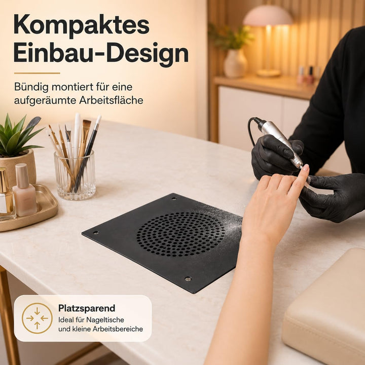 Desktop Nagelstaubsammler, Tisch-Einbau | ,inkl. 2 austauschbare Staubbeutel, für Nageldesigner und