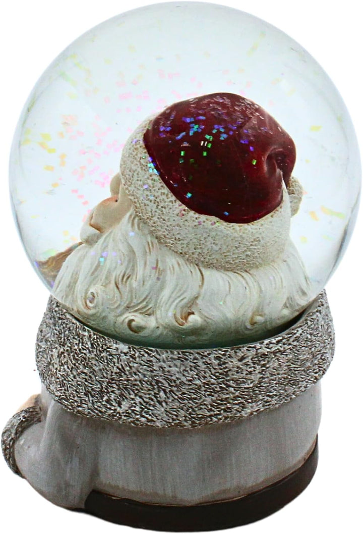 Dekohelden24 XL Hochwertige Glitterkugel - Schneekugel Schüttelkugel Weihnachtsmann mit Tannenbaum,