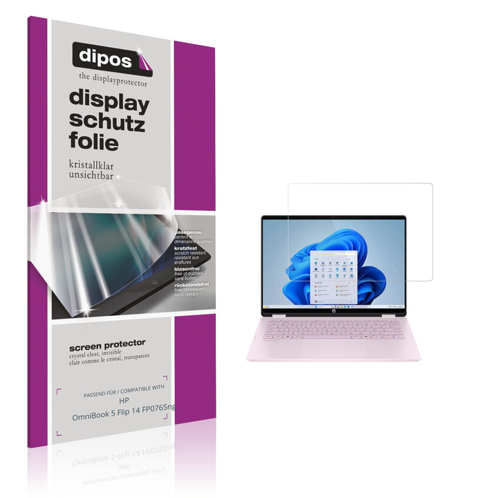 dipos I 2x Schutzfolie klar passend für HP OmniBook 5 Flip 14 FP0765ng Folie Displayschutzfolie, Ult