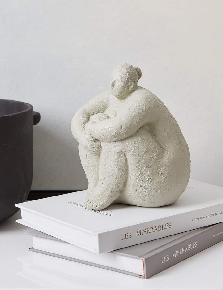 Amoy-Art Frau Skulptur Figuren Modern Dekor Statue Wohnzimmer Kunst Arts Polyresin Geschenk 18cm