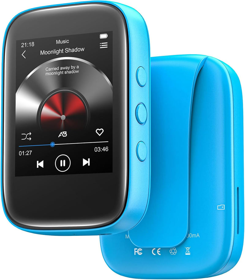 Bluetooth MP3-Player mit 32GB, Tragbarer Musik-Player, Unterstützung für FM-Radio, Sprachaufnahme, E