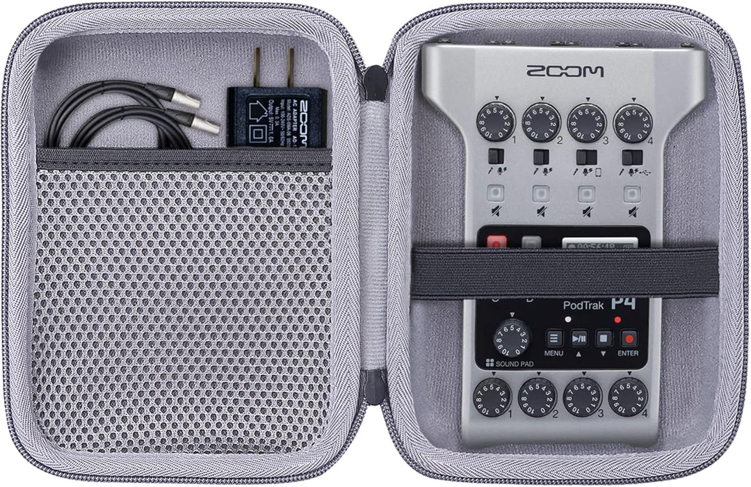 co2CREA Hart Reise Schutz Hülle Etui Tasche für Zoom PodTrak P4 Tragbarer Multitrack Podcast-Recorde