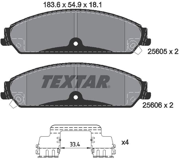 TEXTAR Original Bremsbelagsatz, Scheibenbremse Vorderachse