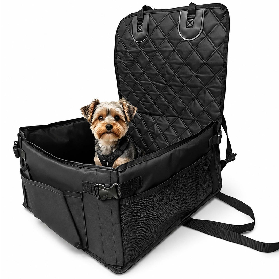 Relaxdays Hundeautositz, kleine Hunde bis 8 kg, faltbar, Hundebett Auto, stabil, HBT: 25x43x43 cm, A