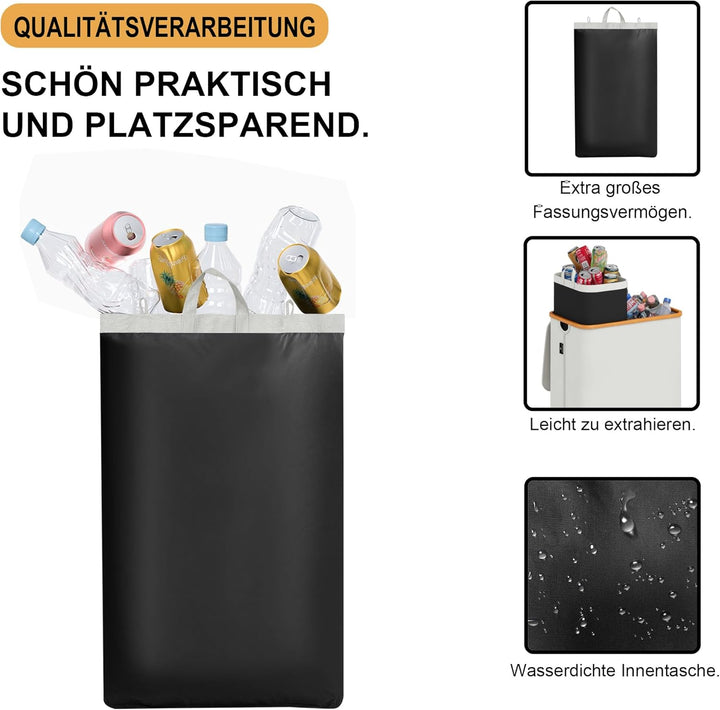 AdelDream 160L Wäschekorb mit Deckel 2 Fächer Wäschekorb Wäschesack schmal Wäschesortierer Wäschebox