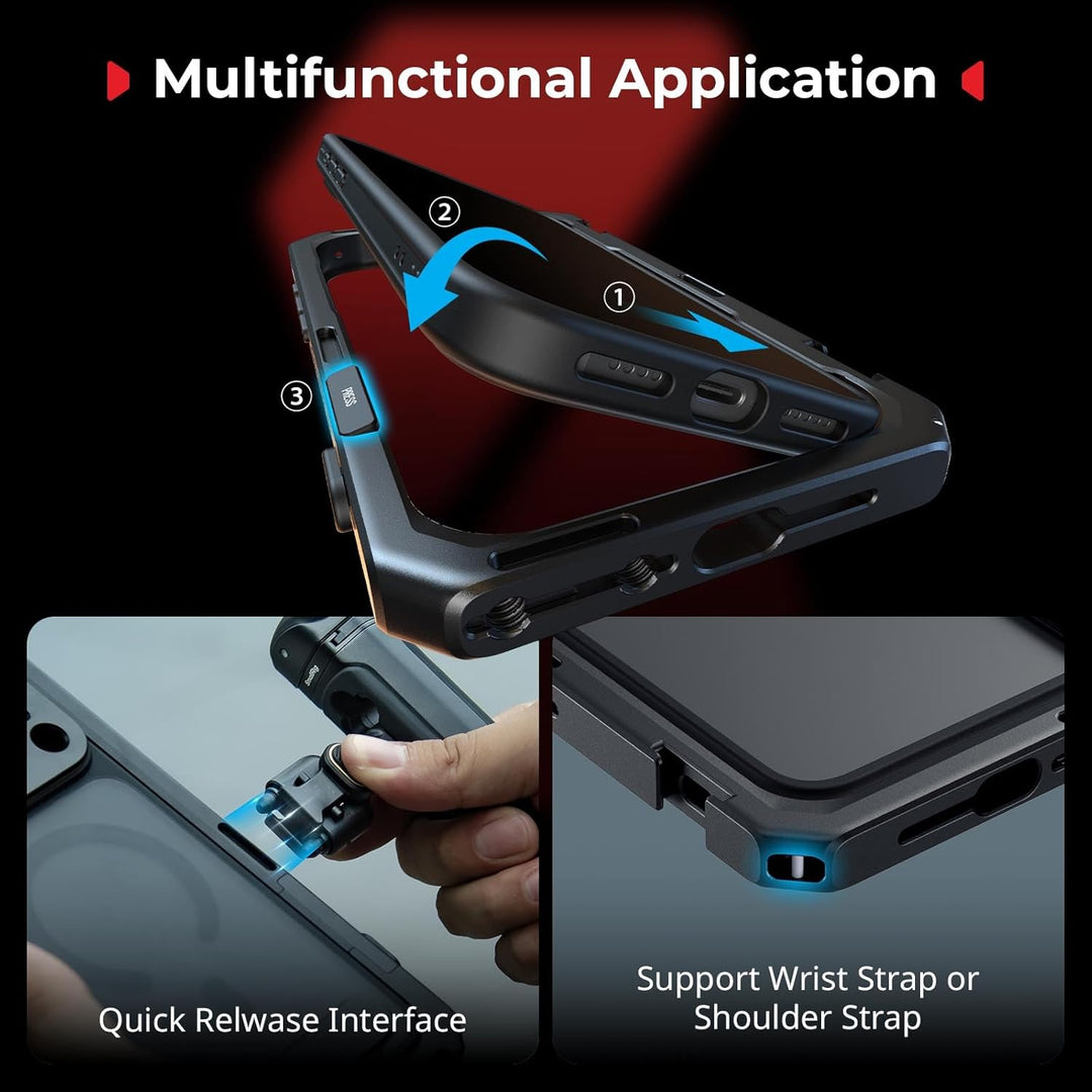 SMALLRIG Mobile Video Cage für iPhone 17 Pro Max, mit Handyhülle, TPU-Softrahmen, T-Mount und 17-mm-