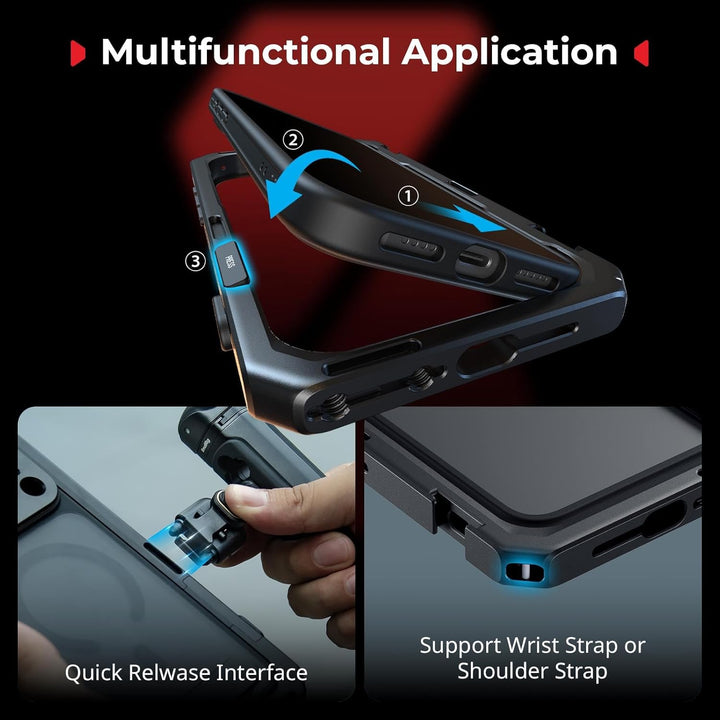 SMALLRIG Mobile Video Cage für iPhone 17 Pro Max, mit Handyhülle, TPU-Softrahmen, T-Mount und 17-mm-