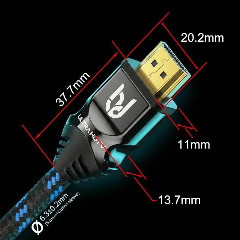 Ultra HDTV Premium 8K HDMI 2.1 Kabel 1,5m – Zertifiziert 48Gbps | 8K@60Hz 4K@120Hz | TV PS5 Xbox Sou