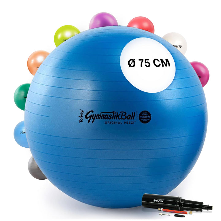 PEZZI Original Pezziball MAXAFE 65 cm m. Pumpe blau Gymnastikball