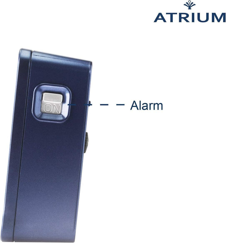 Atrium Funkwecker Analog Quarz ohne Ticken mit Licht und Snooze Leuchtzeiger blau A660-5