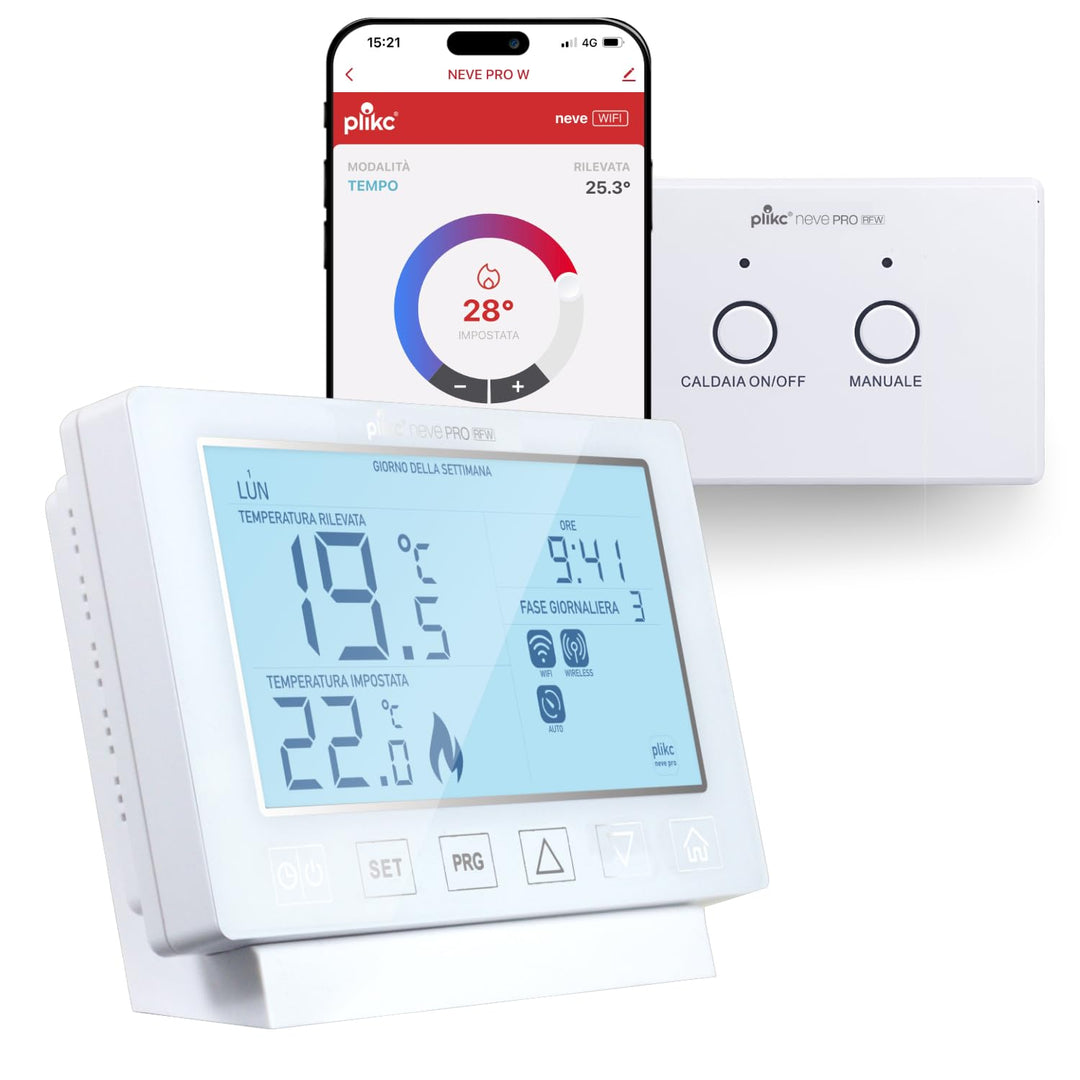 Digitales WiFi Dualband Chronothermostat kompatibel mit Alexa - (Neve PRO RFW) Schnee PRO RFW, Schne