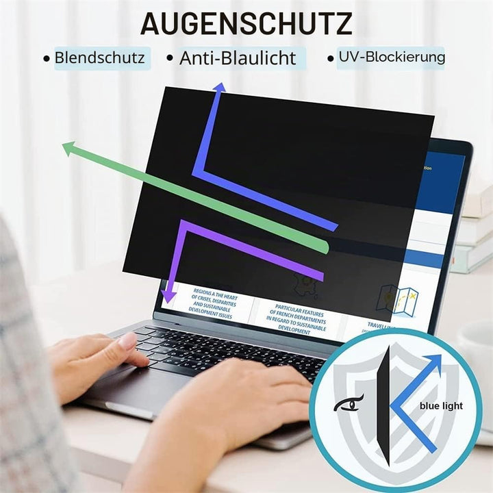 THORANI Magnetische Notebook Blickschutzfolie 15.6 Zoll 16:9 - Premium Sichtschutz & Displayschutz f