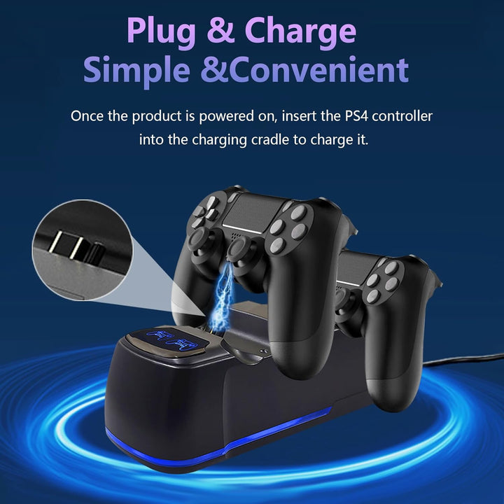 Controller Ladestation für PS4,Controller Ladestation für PS4 mit RGB Lichteffekt, Dual Controller G