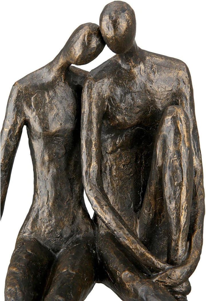 Casablanca Deko Skulptur Kantensitzer Kantenhocker Kunstharz - Liebe Paar - mit Spruchanhänger Gesch