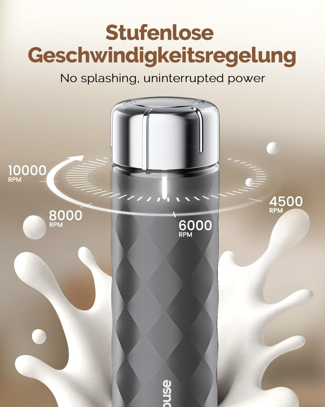 Maestri House Milchaufschäumer Mit Stufenloser Geschwindigkeitsregelung, Usb Aufladbar Milchaufschäu