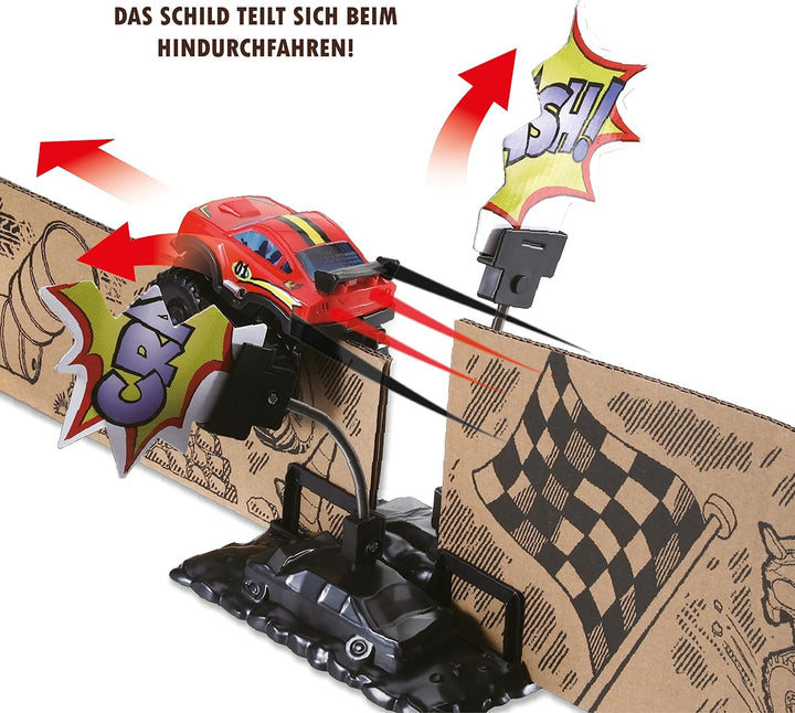 Car-Board Racers - Monster-Adventure Set – Erweiterbarer Spielzeugparcours mit motorisiertem Monster
