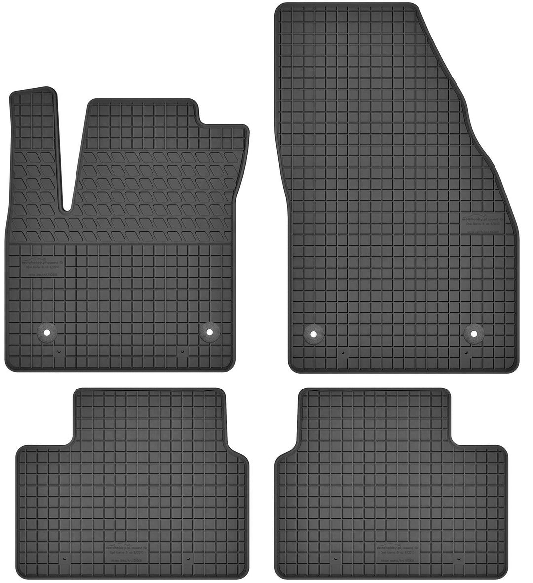 Fussmatten Vorne und Hinten 4er Set für OPEL MERIVA B 2010-2017 Gummi Gummimatten Vorne, Hinten, Vor