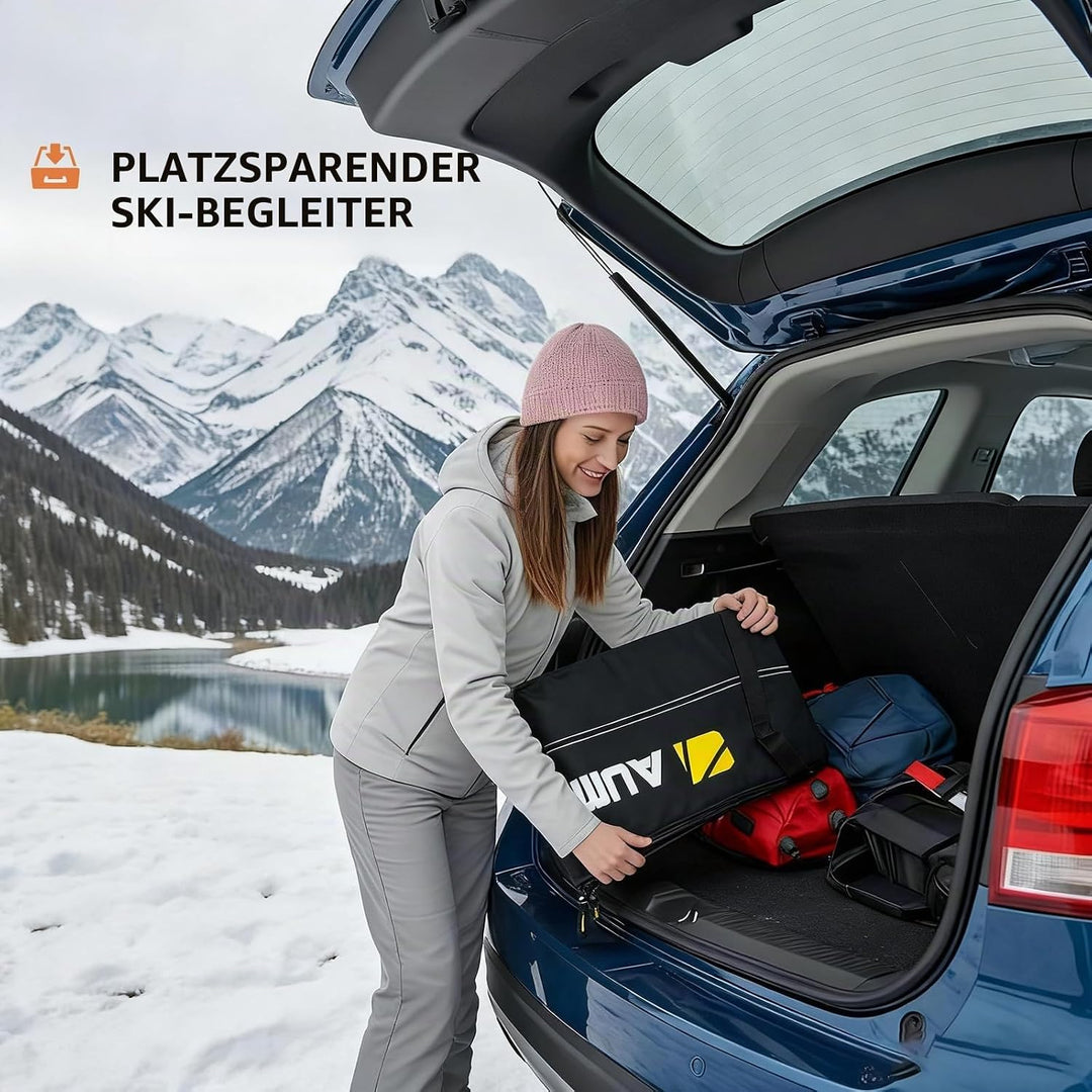 AUMTISC Skitasche Set Skisack &Skischuhtasche Längenverstellbare Bis 200 cm für 1 Paar Ski & Skischu