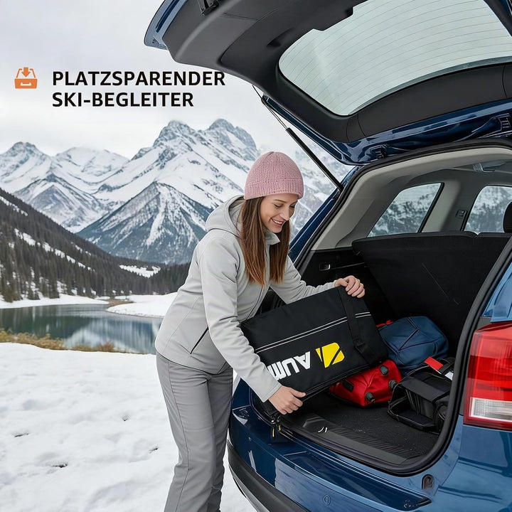 AUMTISC Skitasche Set Skisack &Skischuhtasche Längenverstellbare Bis 200 cm für 1 Paar Ski & Skischu