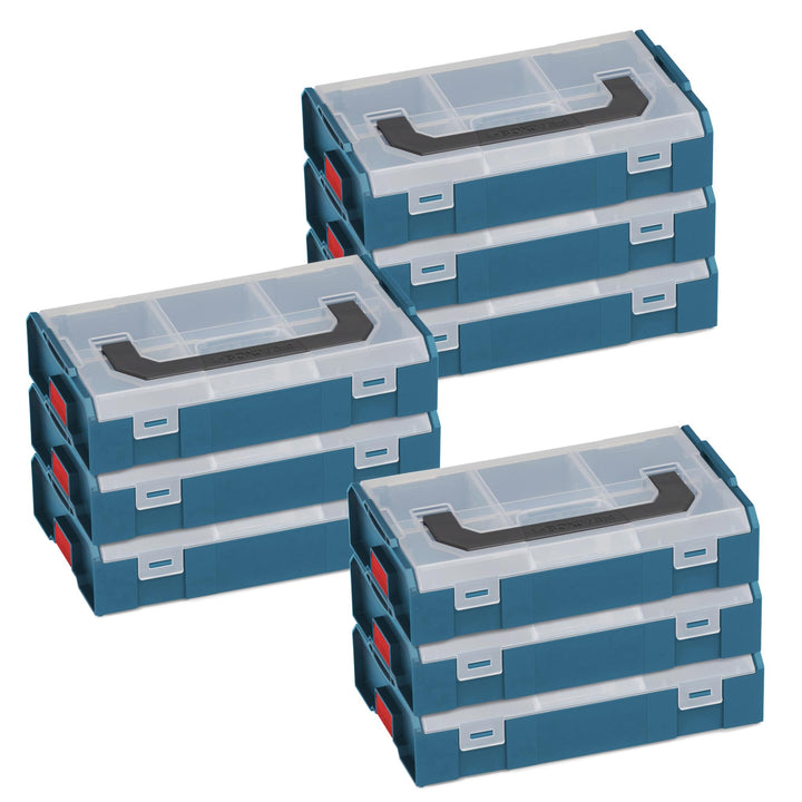L-BOXX Mini 9er Set – Professional Blau | Robuste Sortimentskästen für Kleinteile | Klicksystem, sta