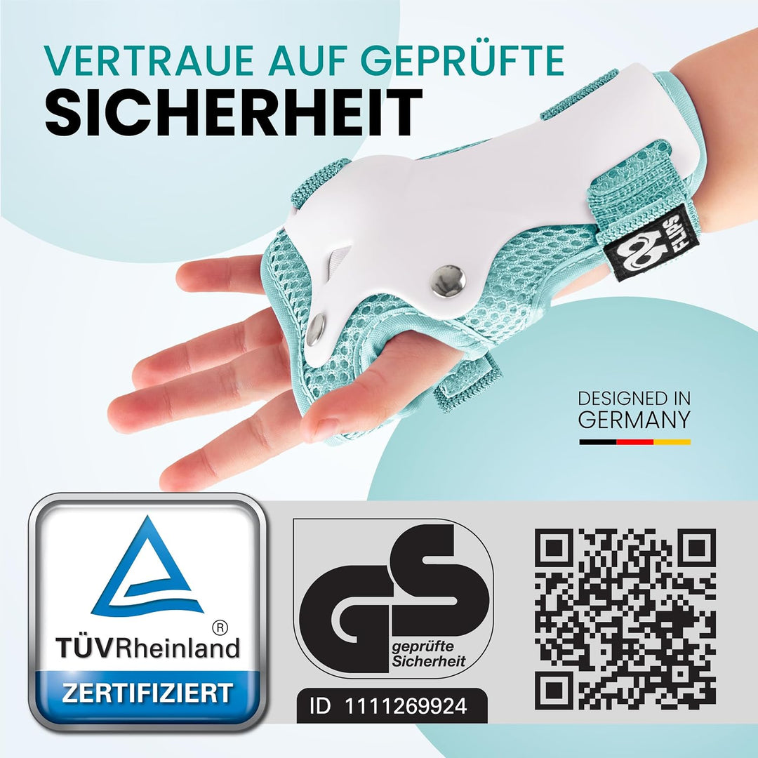 Schoner Inliner Kinder - TÜV Rheinland GS Zertifizierung - Flash Skateboard-Schutzausrüstung Inliner