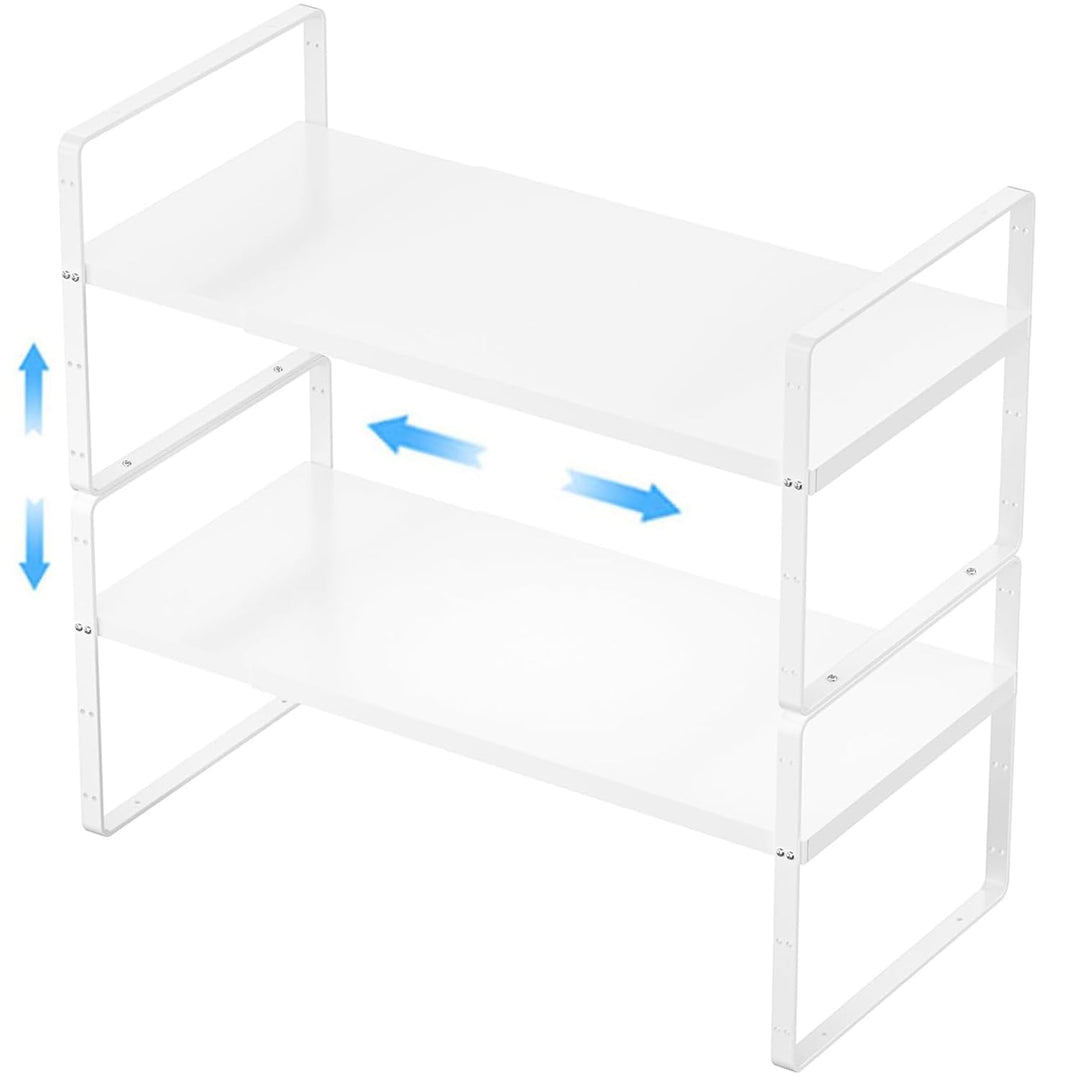 Erweiterbarer Schrankregal Küchenregal Organizer, stapelbarer Metall Gewürzregal Regaleinsatz Schran