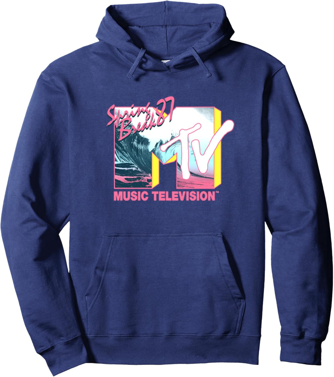 MTV Spring Break 87 Wave Colorful Logo Pullover Hoodie