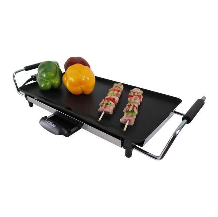 Bastilipo Fast Table Chef VFT-2000 Vulcano Antihaft-Grillplatte, 2000 W, 26 x 46 cm, fängt Fett auf