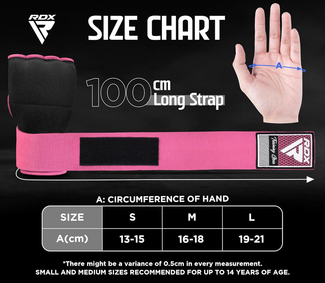 RDX Gel Innenhandschuhe Boxen MMA Muay Thai Training, Elastisch Boxbandagen 100cm Lang Handgelenkban