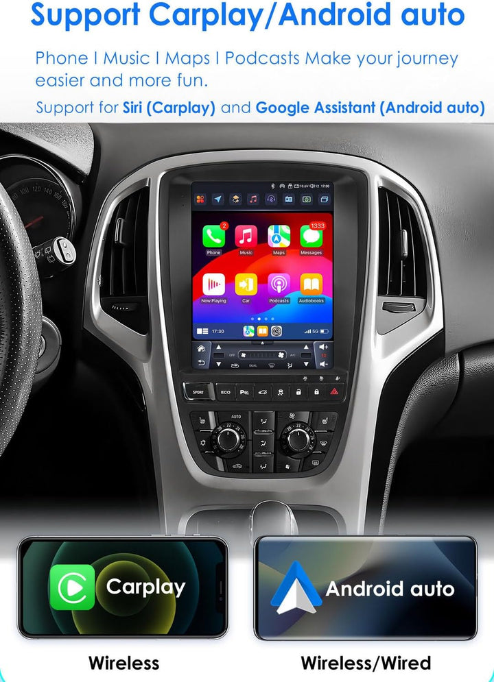 9.7 Zoll HD Auto Radio Autospieler 2+32GB GPS Navigation Carplay/Android Touchscreen Player Autoradi