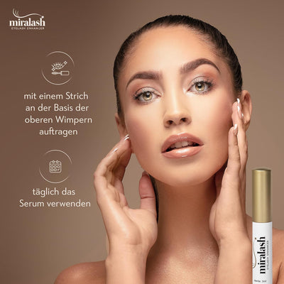 Miralash Wimpernserum | Conditioner für Wimpern 3 ml | Serum für Lange Dichte Wimpern | Wimpernwachs