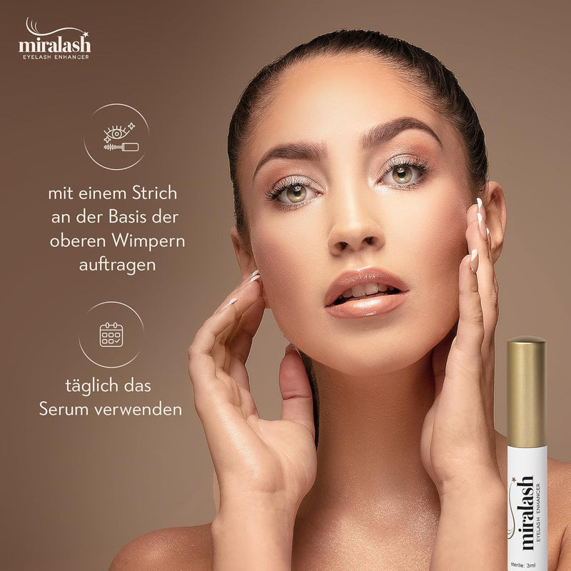 Miralash Wimpernserum | Conditioner für Wimpern 3 ml | Serum für Lange Dichte Wimpern | Wimpernwachs