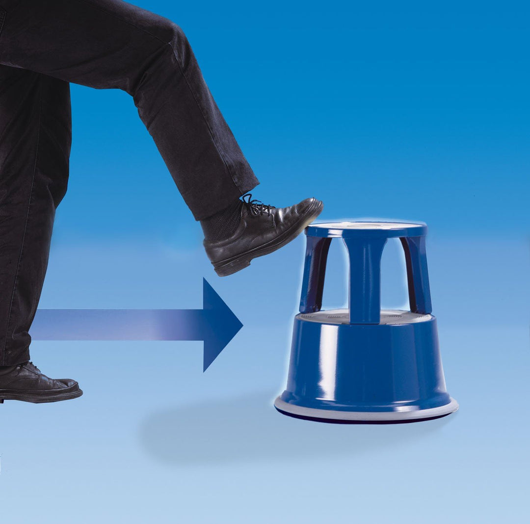 Wedo 212212 Rollhocker Step aus Kunststoff, Höhe 43 cm, Tragkraft 150 kg, grau, Grau