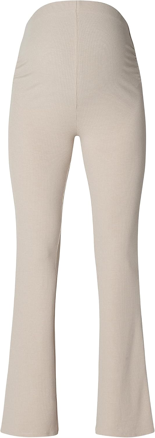 Noppies Damen Heja Flared Rib Pants OTB Jeans S Light Sand - N147, S Light Sand - N147