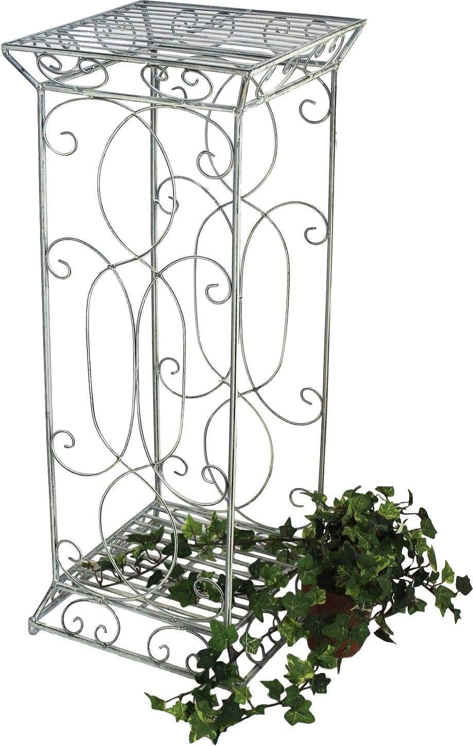 DanDiBo Blumenhocker Metall Weiss Eckig 77 cm Blumenständer 20304 Blumensäule