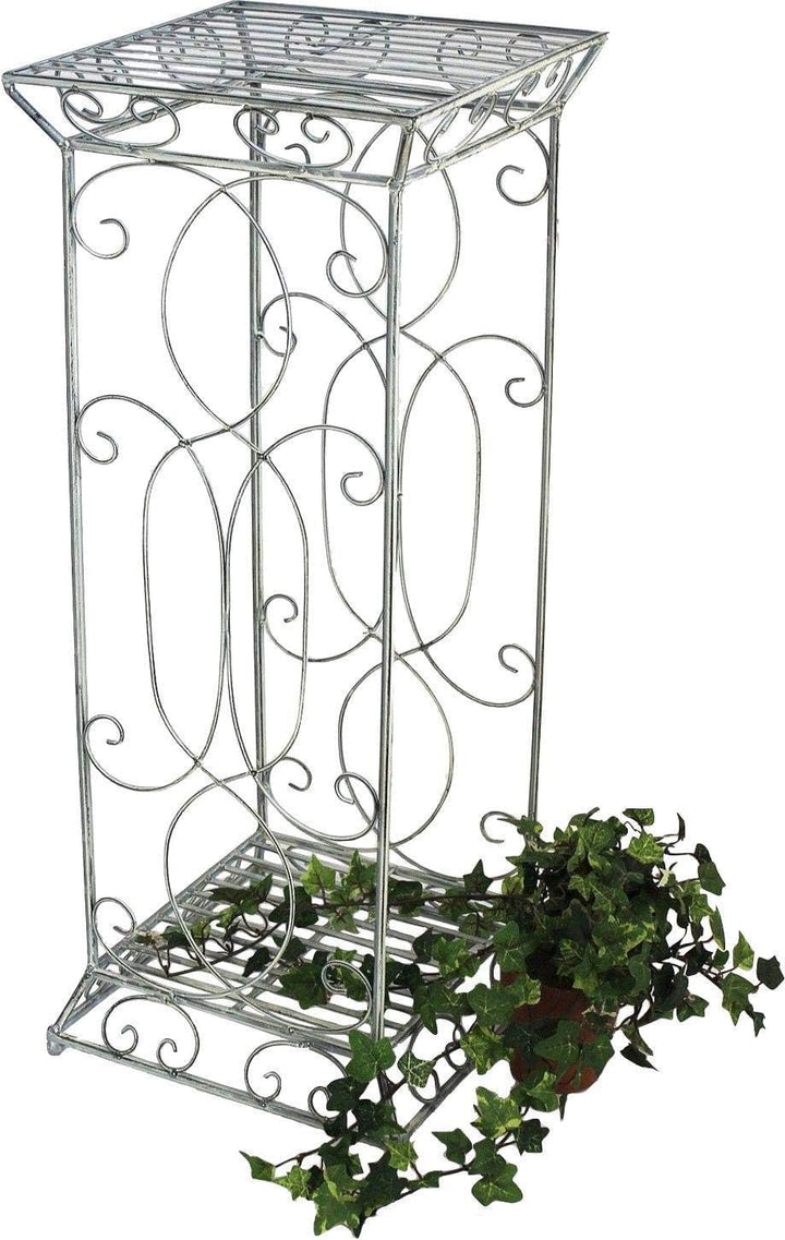 DanDiBo Blumenhocker Metall Weiss Eckig 77 cm Blumenständer 20304 Blumensäule
