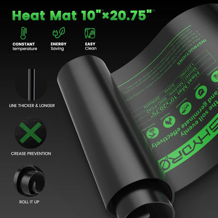 MARS HYDRO Heizmatte Pflanzen, Wärmematte Set mit Thermostatregler für Sämling Germination und Haust