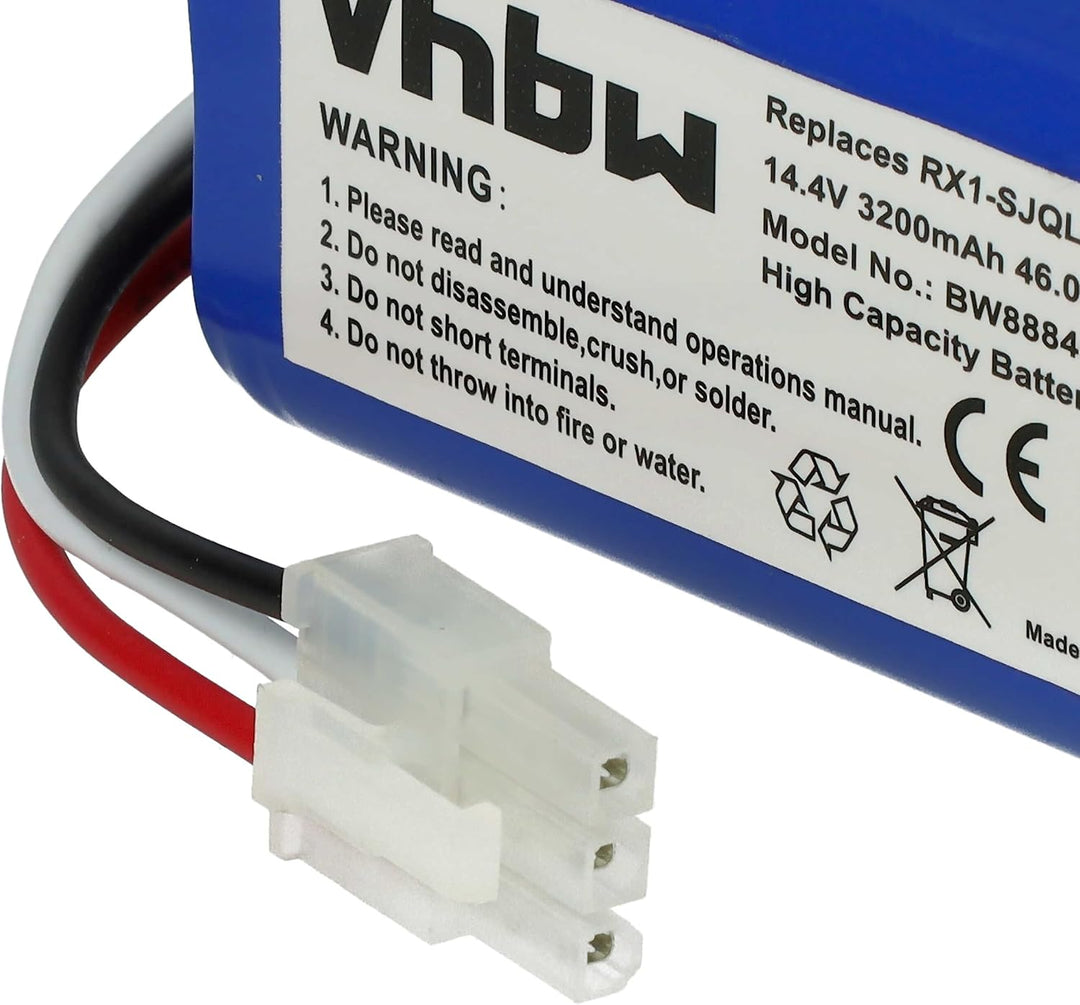 vhbw Akku kompatibel mit Yujin Robot iClebo Smart YCR-M05-10, YCR-M04-1 Saugroboter (3200 mAh, 14,4