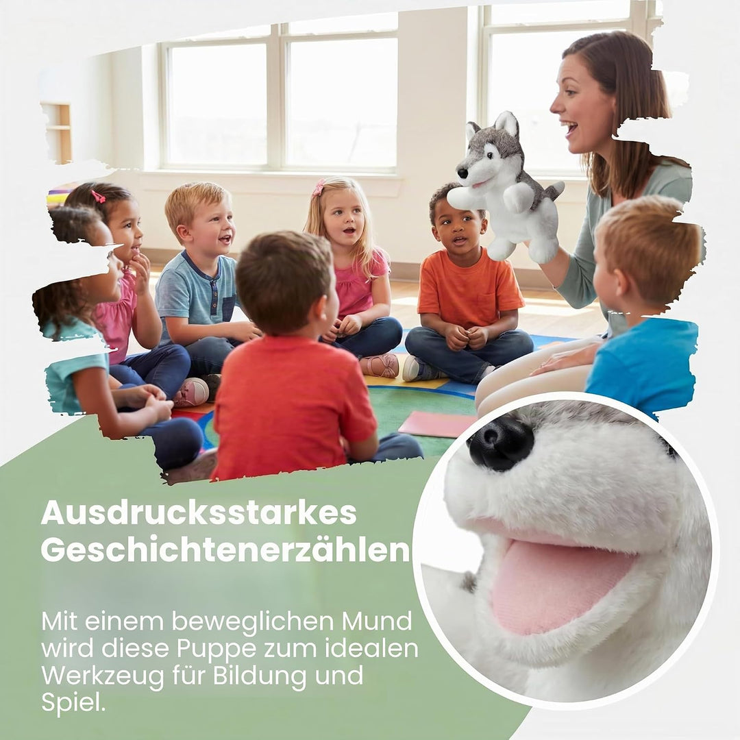 2026 Tierhandpuppen für Kinder,Kleinkind enthält Wolf,Tiger,Löwe,AFFE und bewegliche offene Münder,p