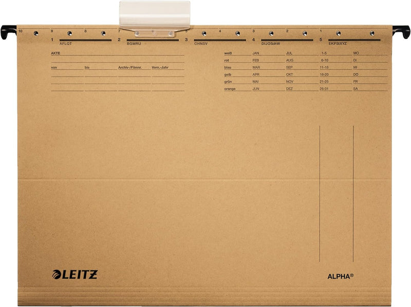 LEITZ Hängemappe ALPHA/1915-00-00, naturbraun, A4, Inh. 25