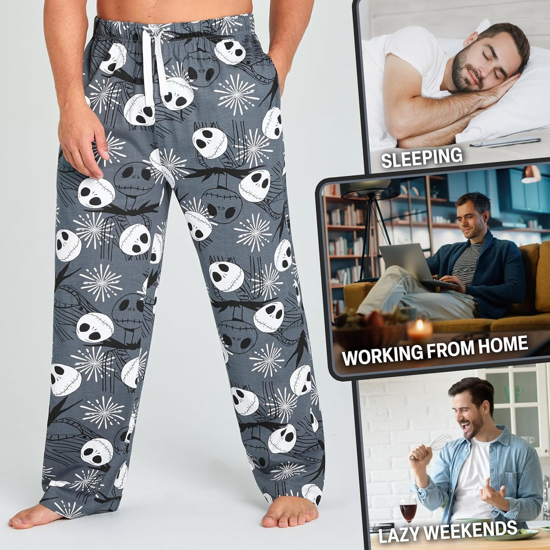 Disney Herren Lang Pyjamahose, Bequeme Loungewear PJs mit Taschen - Geschenke für Ihn XL Mehrfachbuc