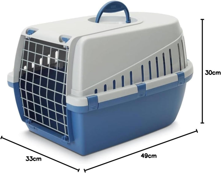 Savic Trotter 1 Transportbox 49 x 33 x 30 cm Atlantikblau / Hellgrau Blau 49 x 33 x 30 cm, Blau 49 x