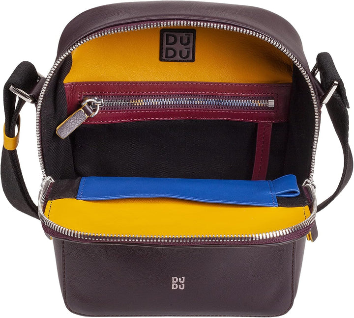 DUDU Herren-Handtasche aus echtem Leder, verstellbare Umhängetasche, kleines kompaktes Design, mehre