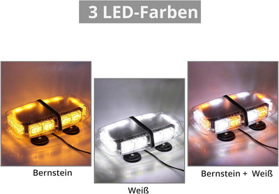 PROZOR 36LEDs 12V/24V Notfall Warnblitzlicht 3-Farb Lichtmodus 36W Warnleuchte mit 4 Starker Magnet