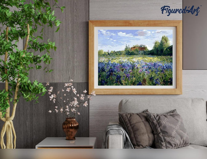 Figured'Art Malen Nach Zahlen Erwachsene Mit Rahmen Auf dem Land - Paint by Numbers Basteln DIY Bast