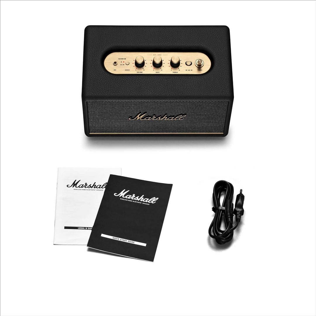 Marshall Acton III Bluetooth-Lautsprecher, Kabellos – Schwarz Black Acton III
