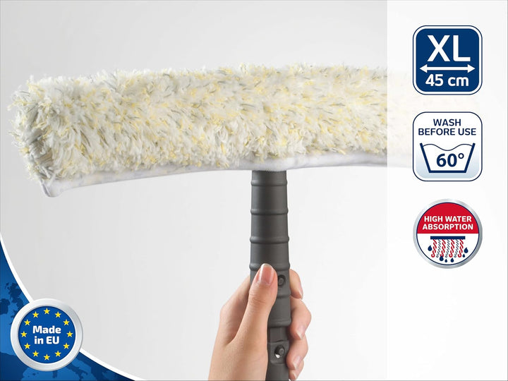 Leifheit Professional Einwascher 45 cm mit spezieller Reinigungsfaser, Fensterreiniger mit verstärkt